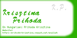 krisztina prihoda business card